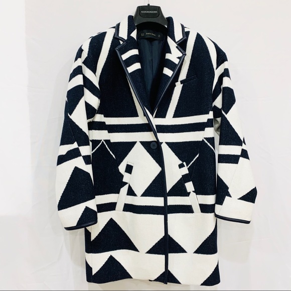 Zara Jackets & Blazers - ZARA Geometric Wool Aztec Pattern Coat Jacket